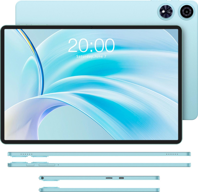 10.92" Планшет TECLAST P50 Case 4/128 GB T606 Wi-Fi, 1280 x 800, 90Гц, Android 15, с чехлом и клавиатурой, голубой
