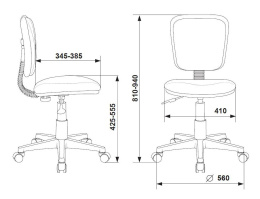 Кресло детское Бюрократ CH-W204NX голубой TW-55 крестов. пластик пластик белый