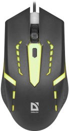 Мышь проводная DEFENDER Flash (Вспышка) MB-600L черный (USB, 1200dpi, 4but) (52600)