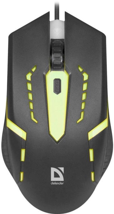 Мышь проводная DEFENDER Flash (Вспышка) MB-600L черный (USB, 1200dpi, 4but) (52600)