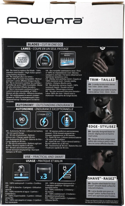 Триммер Rowenta Forever Sharp TN6010F5 черный/белый [1830007978]