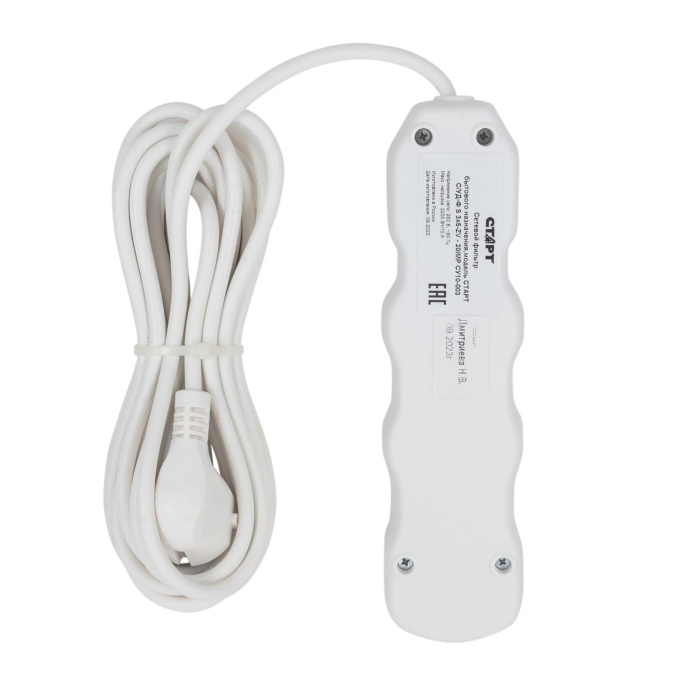 Сетевой фильтр СТАРТ С/УД-Ф S 3x5-ZV, белый, серия BASIC