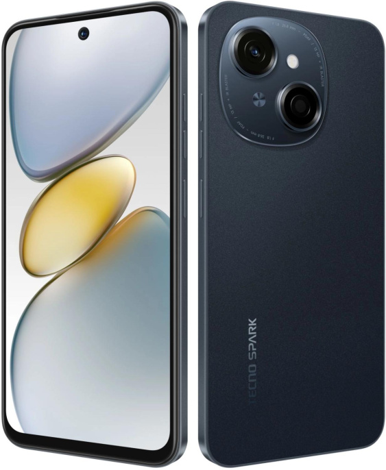 TECNO KL4 SPARK GO 1 64+4 Startrail Black, 6.56", 20:9, 1612 x 720 пикселей, 1.6GHz, 8 Core, 4GB RAM, 64GB, up to 1TB flash, 13Mpix+AI/8Mpix, 2 Sim, 4G, BT v5.0, WiFi 802.11 b/g/n, GPS/AGPS, GLONASS,NFC, Type-C, 4900mAh, Android T-GO, 183g, 163,69 ммx75,6