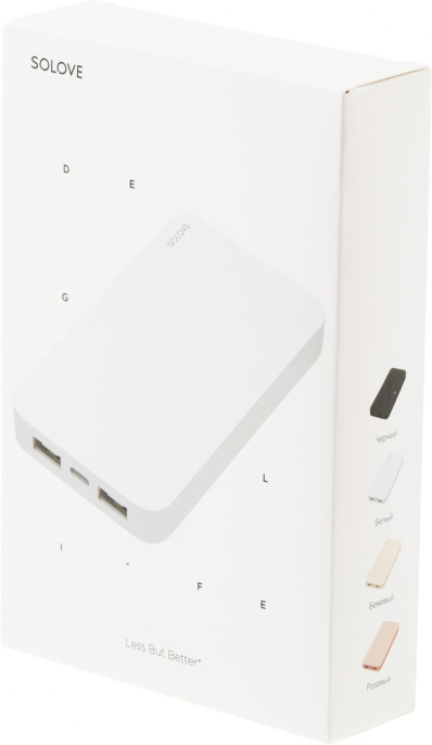 Внешний аккумулятор Power Bank SOLOVE 003M, 20000мAч, белый [003m white rus]
