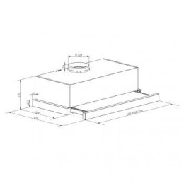 Встраиваемая вытяжка LEX Hubble 600, управление кнопочное, нержавеющая сталь [chat000033]