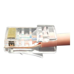Hyperline PLEZ-8P8C-U-C6 Разъем легкой оконцовки RJ-45 8P8C под витую пару, категория 6 50 µ"/ 50 микродюймов , универсальный для одножильного и многожильного кабеля 1 шт.