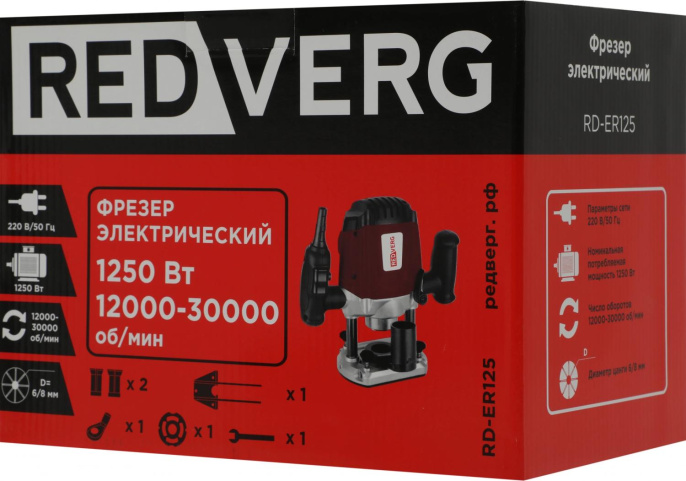 Фрезер RedVerg RD-ER125 1250Вт 30000об/мин макс.ход:50мм