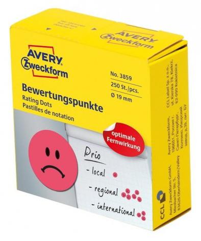 Этикетки Avery Zweckform 3859, универсальная, 70г/м2, красный, 250шт