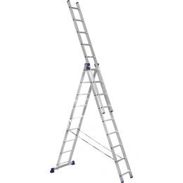 Лестница алюминиевая Алюмет 3х9 ступеней трехсекционная универсальная H3 5309