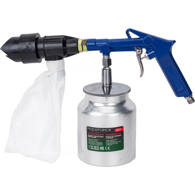 Пескоструйный пневматический пистолет со сменными насадками и песком ROCKFORCE RF-2377(47714)