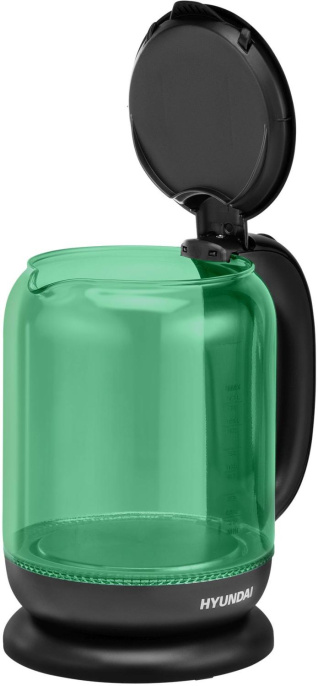 Чайник электрический Hyundai HYK-G2807 1.7л. 2200Вт бирюзовый/черный корпус: стекло