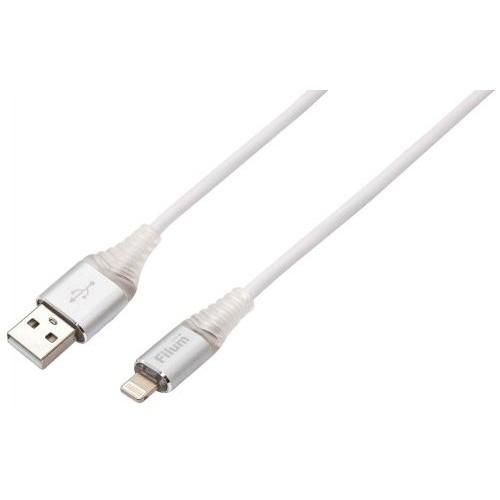 Filum Кабель USB 2.0, 1 м., 2 А, индикатор заряда, разъемы: USB A male - Lightning male, пакет. [FL-CPro-U2-AM-LM-1M-L1] 956490