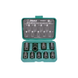 Комплект ударных торцевых головок E-STAR (Е10-Е24; 1/2"; 9 шт.) Hans 84601