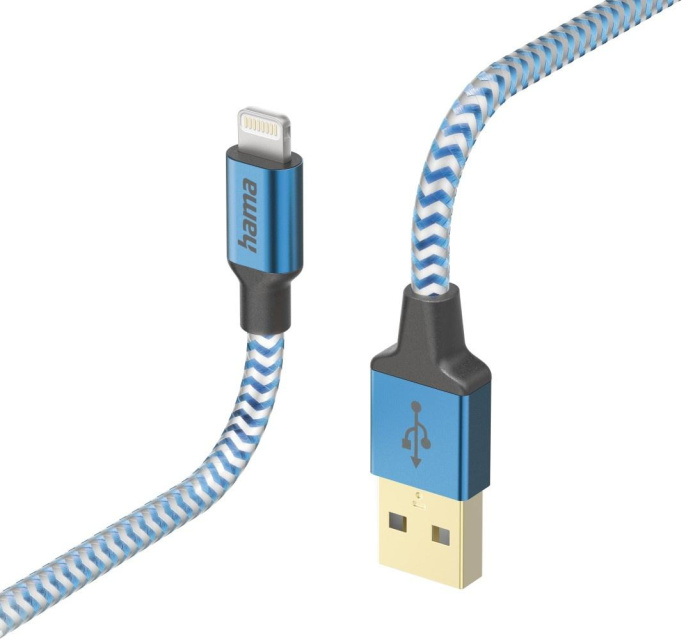 Кабель Hama H-201553 00201553 USB m -Lightning m 1.5м синий