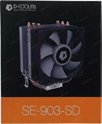 Охладитель ID-Cooling SE-903-SD (3пин 1155/1200/AM4-FM2 23.1дБ 2000об/мин Al+тепл.трубки)