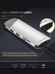 USB-C концентратор  CABLETIME (CT-C160-PU32) 6-в-1 с HDMI и USB 3.0
