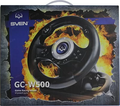 Руль SVEN GC-W500 Black (рулевое колесо педали 10кн. USB)