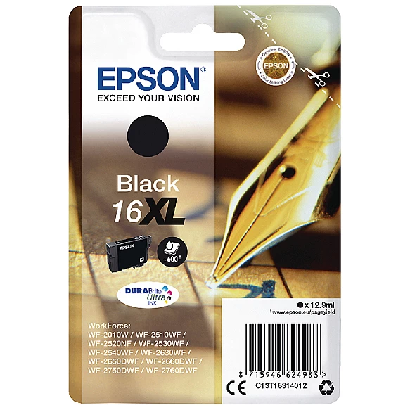 Картридж Epson  T1621 C13T16214010 Black для WF-2010W/2510WF/2520NF/2530WF/2540WF