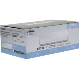 D-Link DES-1008C/B1A Неуправляемый коммутатор с 8 портами 10/100Base-TX