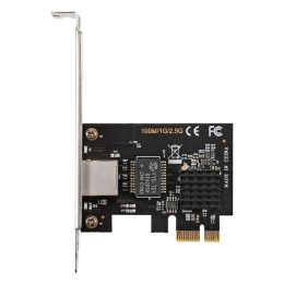 Сетевой адаптер ExeGate EXE-251 (PCI-E x1 v2.0, 1xRJ45, UTP 100Mbps/1000Mbps/2.5Gbps RTL8125B) EX296212RUS