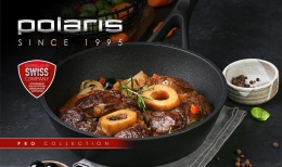 Сковорода Polaris Pro collection 28FP круглая 28см покрытие: Diamant-3X Pro ручка несъемная без крышки черный 016233