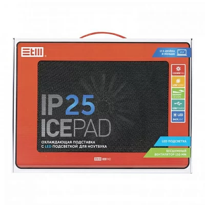 Подставка для ноутбука STM IP25 Red. STM Laptop Cooling IP25 Red (17,3"", 1x(150x150),   plastic+metal mesh)