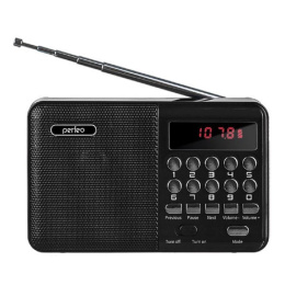 Perfeo радиоприемник цифровой PALM FM+ 87.5-108МГц/ MP3/ питание USB или 18650/ черный i90-BL [PF_A4870]