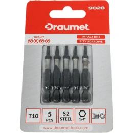 Биты ударные TORX T10, 50 мм, S2, 5 шт DRAUMET 9028