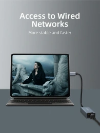 USB-Хаб CABLETIME CB53G (CT-CML100-AG) USB-C на RJ45 100 Мбит/с Ethernet, космический серый