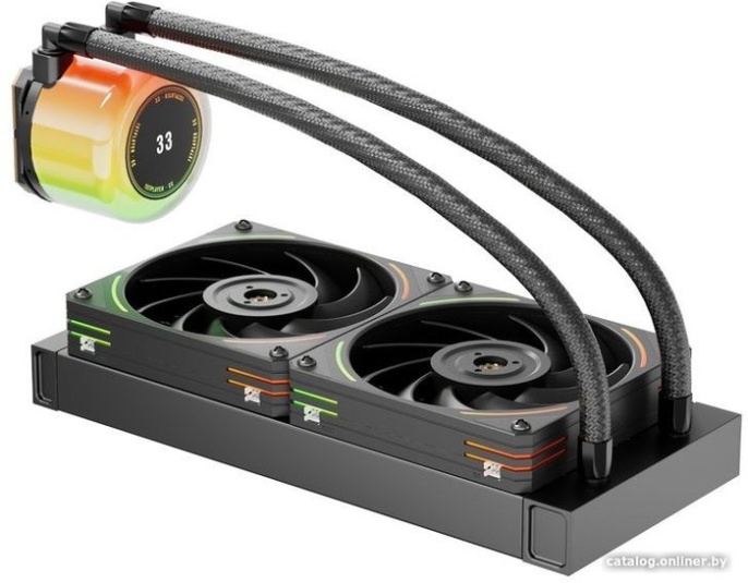 Кулер для процессора (СЖО) 1stPlayer CC 240 Черный (CC-240-BK) (Intel LGA1851/1700/1200/115x/2011/1366, AMD AM5/AM4/AM3/AM2/FM2/FM1, крепление на винтах, размер радиатора: 277x119x27мм, размер вентилятора: 120x120x25мм, размер водоблока: 73.7x73.7x58.4мм,