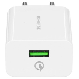 BOROFONE BA21A/ Сетевое ЗУ/ QC 3.0/ 1 USB/ Выход: 5V_9V_12V, 18W/ White (B-02067)