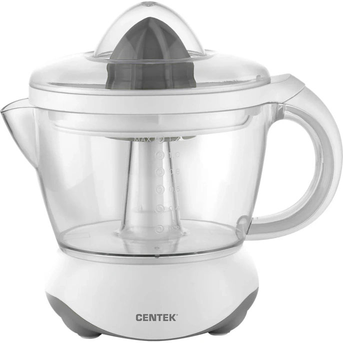 Соковыжималка для цитрусовых Centek 1.2 л, 40 Вт, прозрачный корпус, съёмный кувшин, 2 насадки CT-1232
