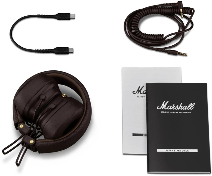 Наушники MARSHALL Major V, 3.5 мм/Bluetooth, накладные, коричневый [major v brown]