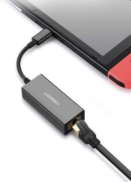 Адаптер UGREEN US236 (50307) USB-C 3.1 GEN1 Male to 10/100/1000Mbps Ethernet Adapter. Цвет: черный