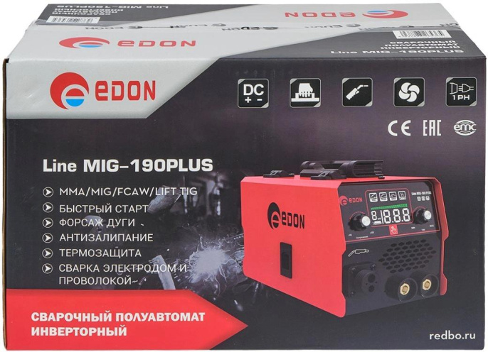Сварочный полуавтомат Edon Line MIG-190PLUS инвертор MIG-MAG/FCAW, ММА 56847
