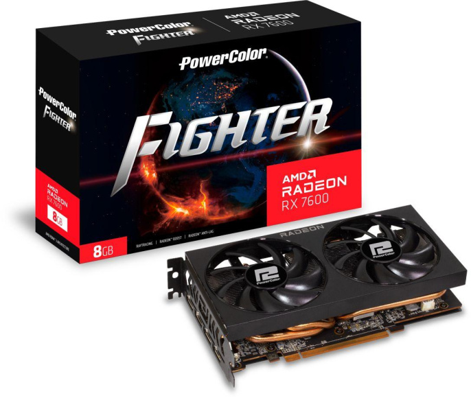 Видеокарта PowerColor AMD  Radeon RX 7600 RX 7600 8G-F 8ГБ Fighter, GDDR6, Ret