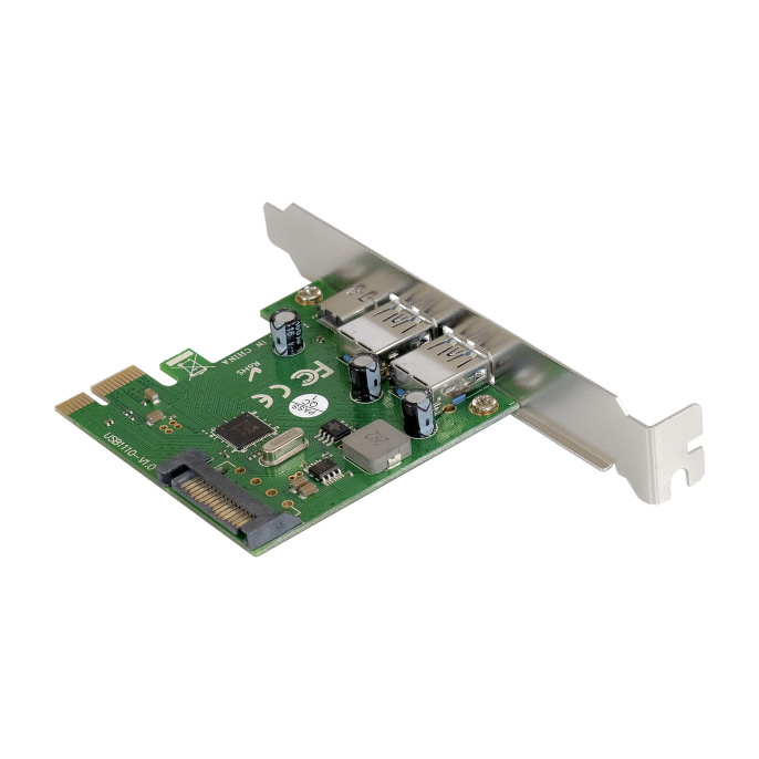 Контроллер ExeGate EXE-323 (PCI-E x1 v2.0, 2*USB3.0 ext. + 1*Type-C, разъем доп.питания, VIA Labs Chipset VL805) EX283719RUS