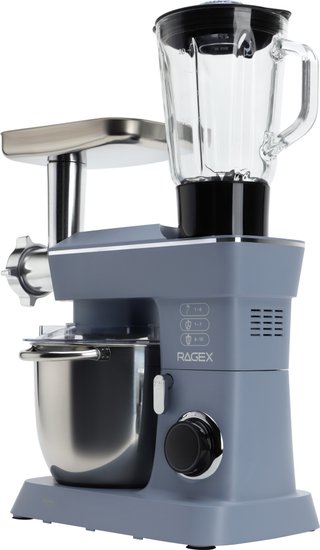 Кухонный комбайн 14 в 1 RAGEX R112, 4.5л, 1300Вт, цвет: 418 (ледяной голубой)