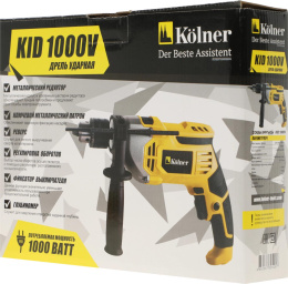 Дрель Kolner KID 1000V ударная 1000 Вт, 0- 3000 об/мин, 0-48000 уд/мин, патрон 1,5-13 мм