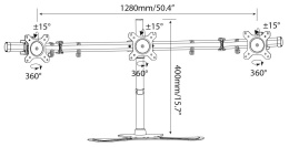 Кронштейн для мониторов Cactus CS-VM-MP330S-BK, до 24", до 8кг, настольный, наклон, черный