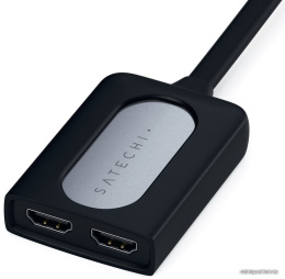 Адаптер Satechi Type-C Dual HDMI Adapter для MacBook с двумя портами USB-C. Порты 2 x HDMI 4K 60Hz, 1 x USB-C PD. Цвет серый космос. (ST-TCDHAM)