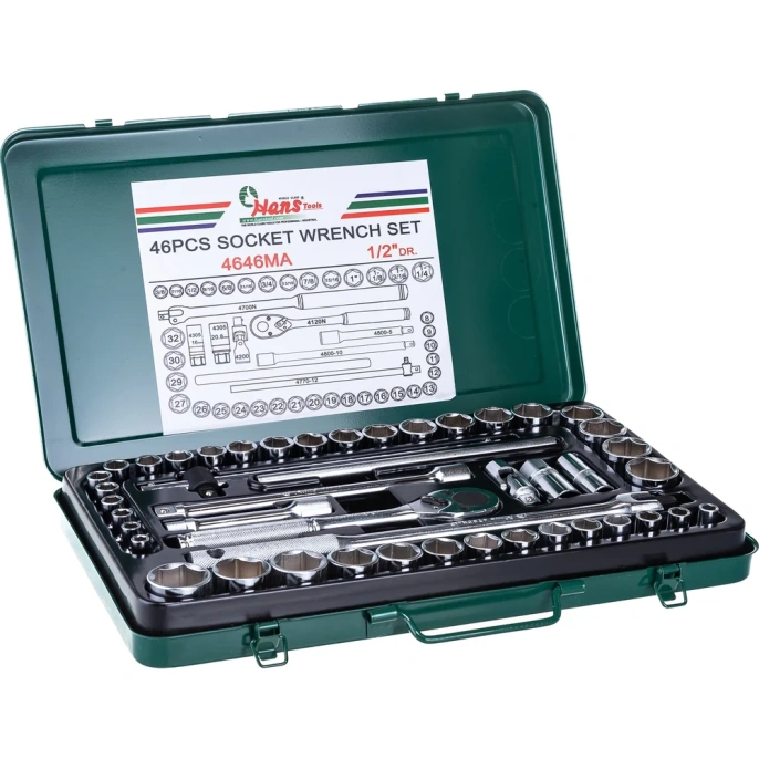 Набор инструментов 1/2", 46шт Hans 4646MA
