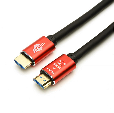 Кабель HDMI 1 m (Red/Gold, в пакете) VER 2.0 ATcom. Кабель HDMI 1 m (Red/Gold, в пакете) VER 2.0