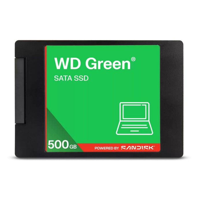 SSD накопитель WD Green 500ГБ, 2.5", SATA III,  SATA [wds500g5g0a]