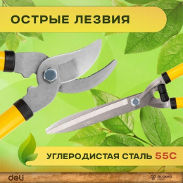 Набор сучкорез, кусторез, секатор Deli DL580003 длина 67/52/20 см, макс. диаметр реза 30/6/15 мм, сталь 55С