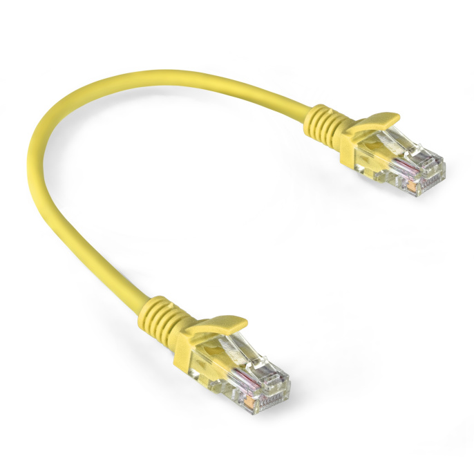 Патч-корд LSZH ExeGate UTP-RJ45-RJ45-5e-0,3M-LSZH-YL, UTP, cat.5e, 0.3м, желтый EX286374RUS
