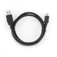 Кабель USB2.0 Cablexpert AM-двухсторонний/MiniUSB, медь, экран, Pro, 0.3м, черный, пакет CC-5PUSB2D-0.3M