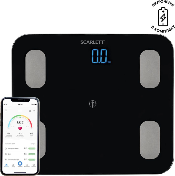 Весы напольные электронные Scarlett SC-BS33ED46 макс.150кг черный