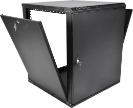 Шкаф коммутационный ЦМО ШРН-Эконом ШРН-Э-18.350.1-9005 настенный 18U 600x350мм пер.дв.металл 85кг черный 300мм 21.69кг 180град. 878мм IP20 металл