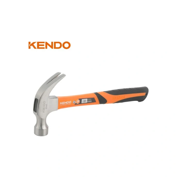 Молоток-гвоздодер KENDO с фибергласовой рукояткой, 340 гр 25105